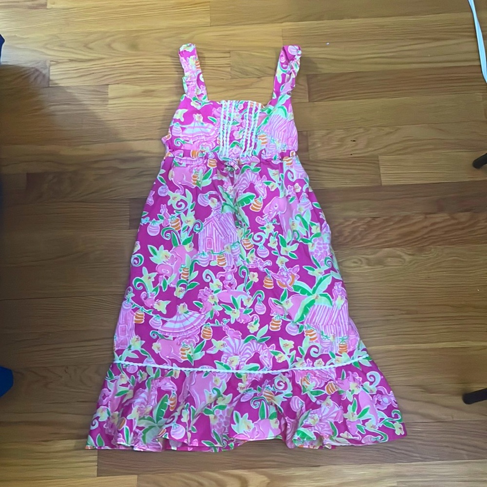Pink elephant print dress